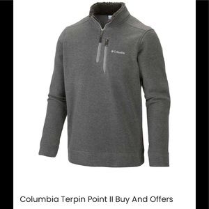 Columbia-  NWOT size  large Terpin point 11 gray Athletic sweater quarte…